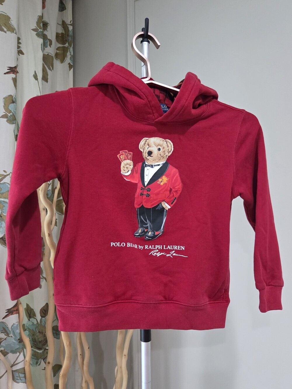 Polo Bear By Ralph Lauren Red Kids Hoodie  Sz.7